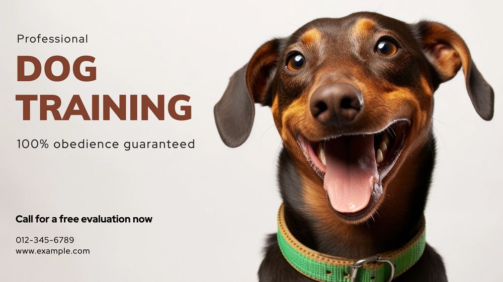 Dog training blog banner template, editable text