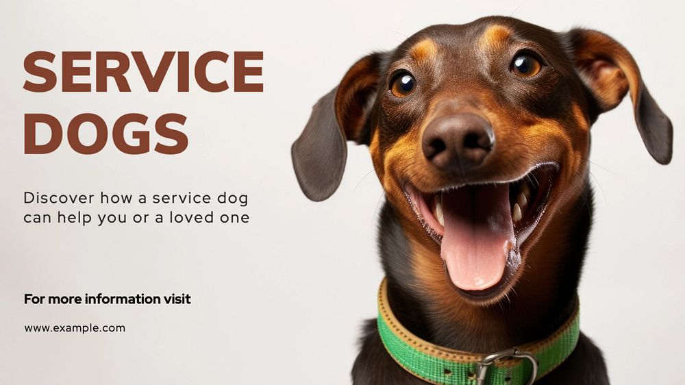 Service dogs blog banner template, editable text