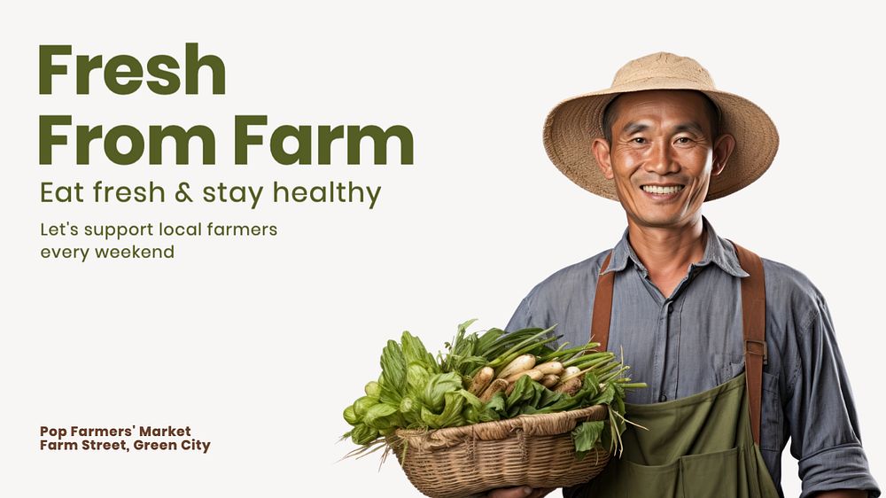 Fresh from farm blog banner template, editable text