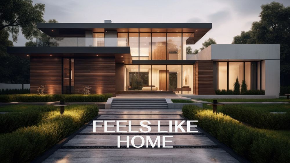 Feels like home blog banner template, editable text