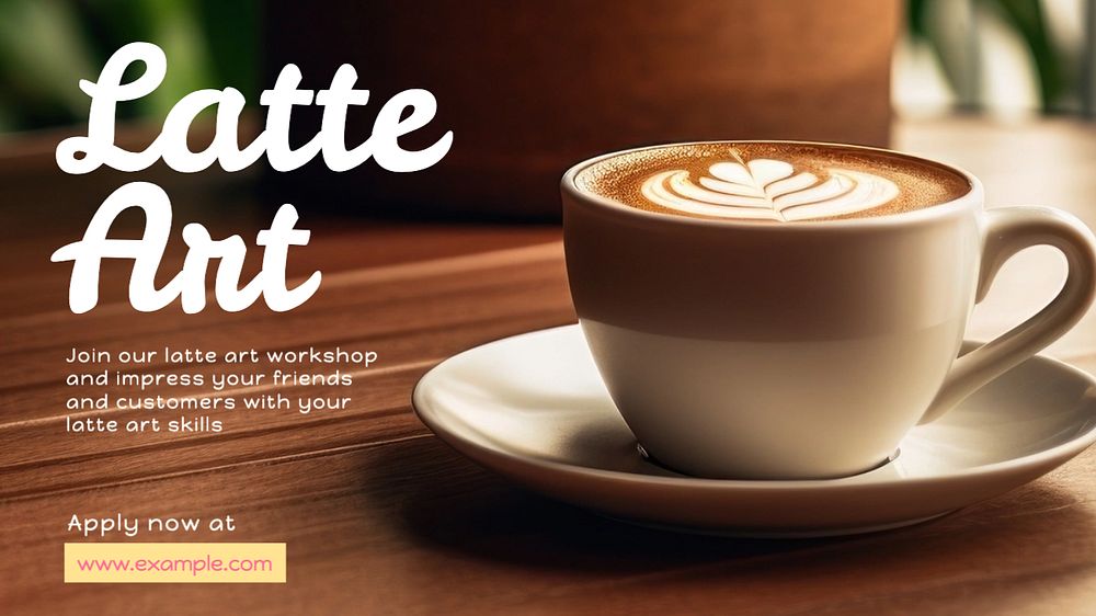 Latte art blog banner template, editable text