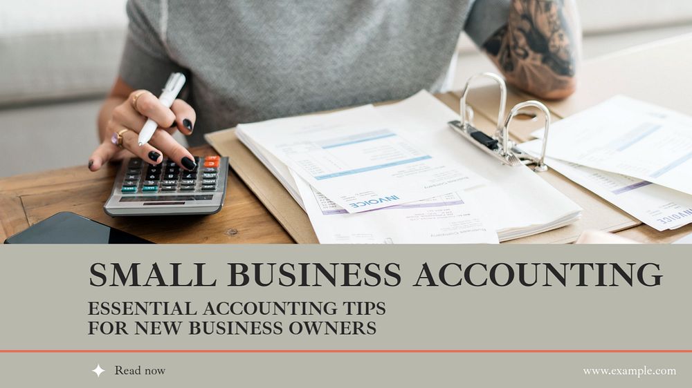 Small business accounting  blog banner template, editable text