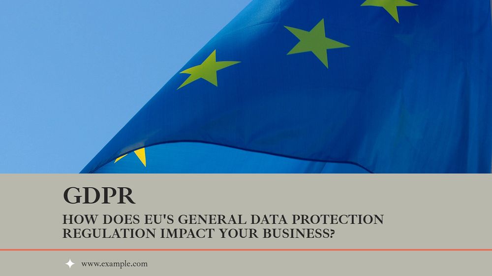 GDPR business impact  blog banner template, editable text