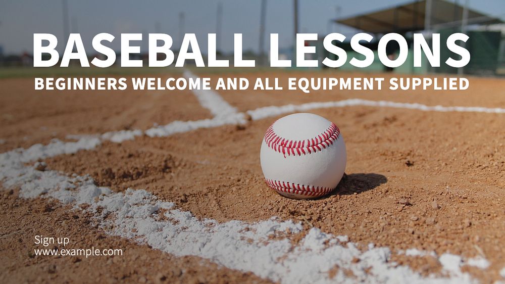 Baseball  blog banner template, editable text