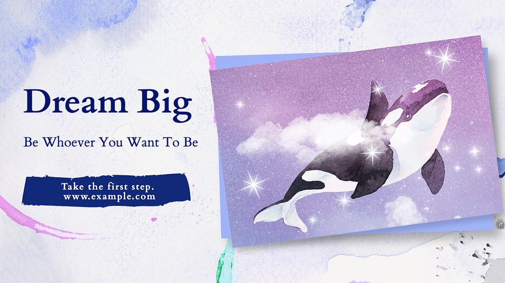 Dream big  blog banner template, editable text