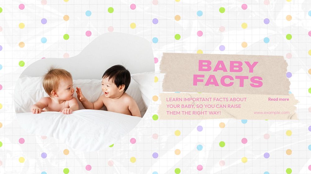 Baby facts  blog banner template, editable text