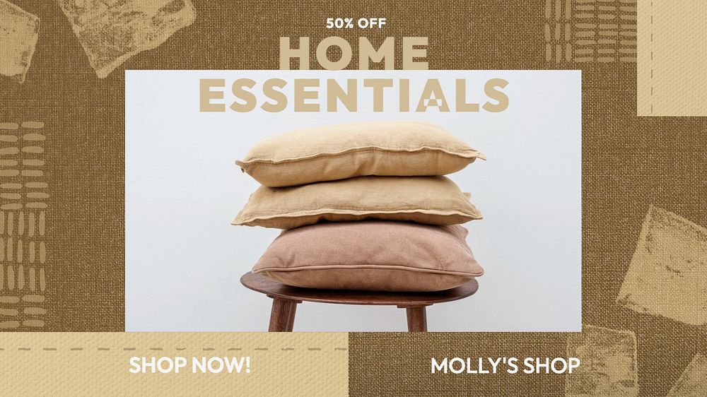 Home essentials sale  blog banner template, editable text