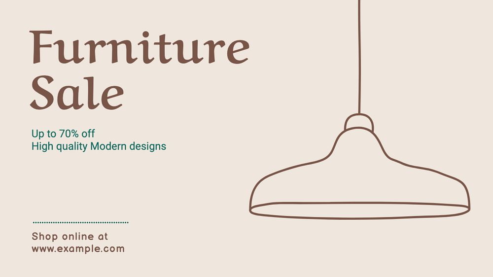 Furniture sale Facebook cover template, editable design