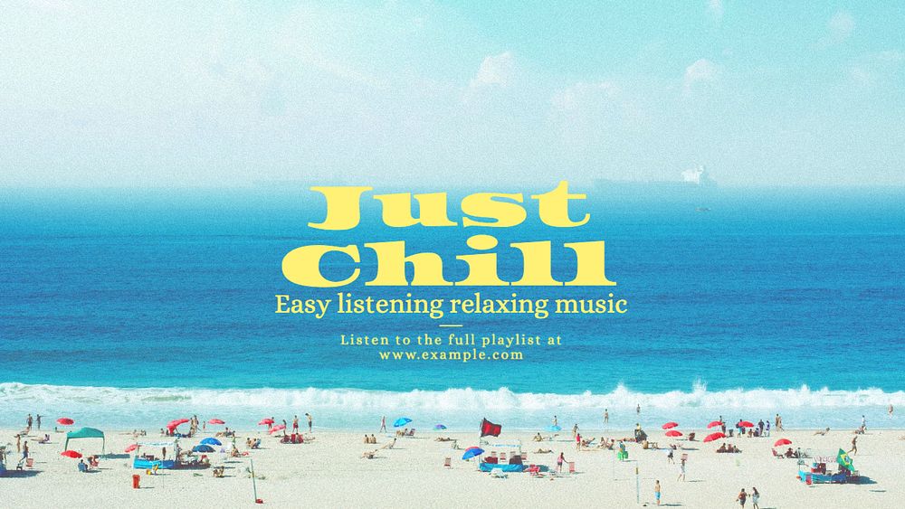 Chill music blog banner template, editable text