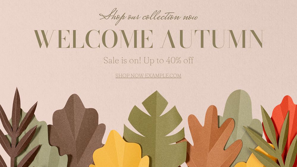 Autumn sale  blog banner template, editable text