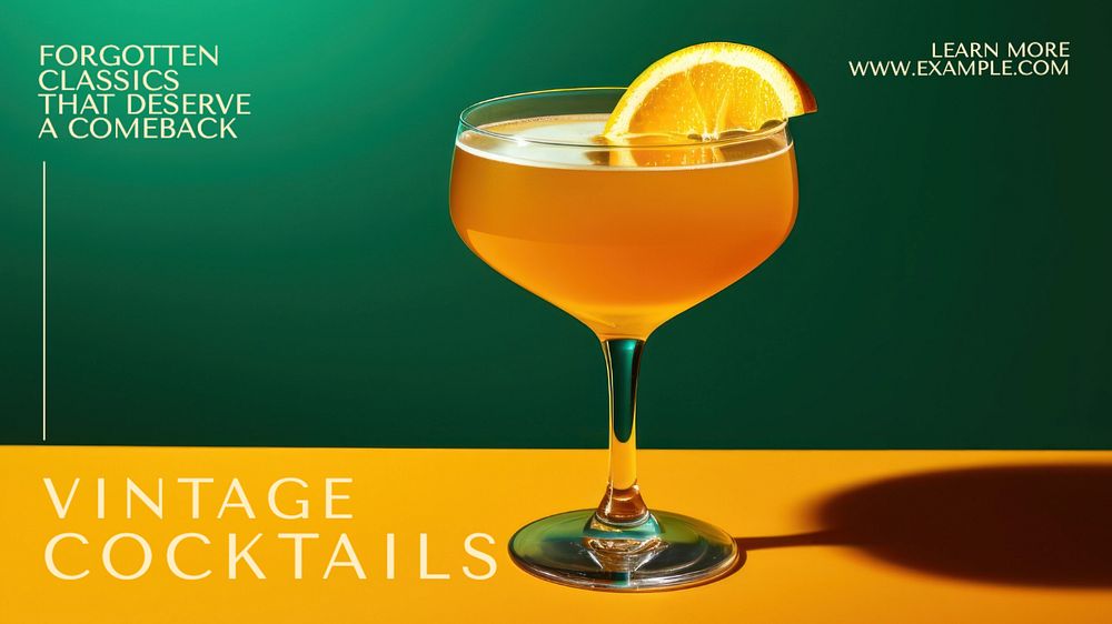 Vintage cocktails blog banner template, editable text