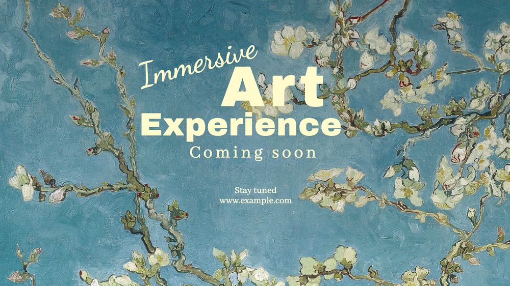 Immersive art experience  blog banner template, editable text