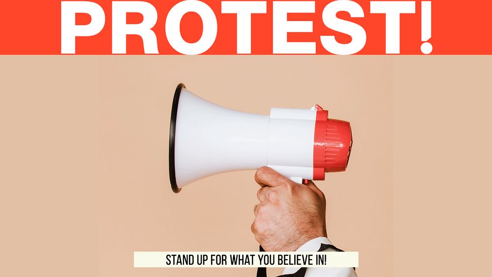 Protest blog banner template, editable text