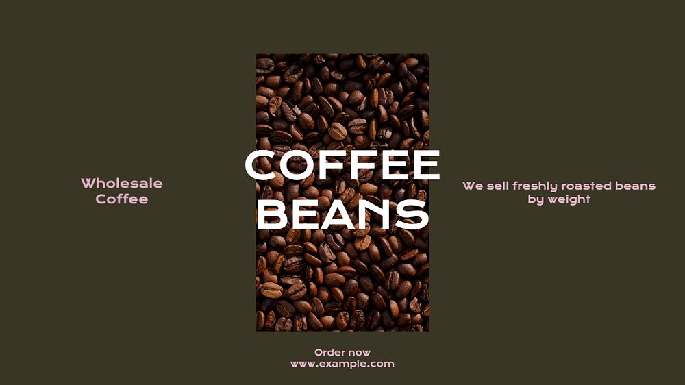 Coffee beans blog banner template, editable text