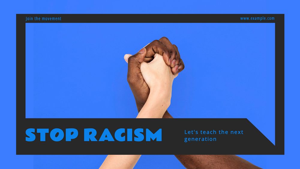 Stop racism blog banner template, editable text