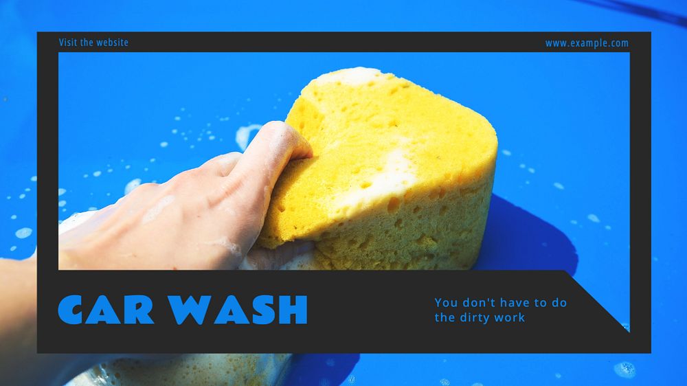 Car wash  blog banner template, editable text