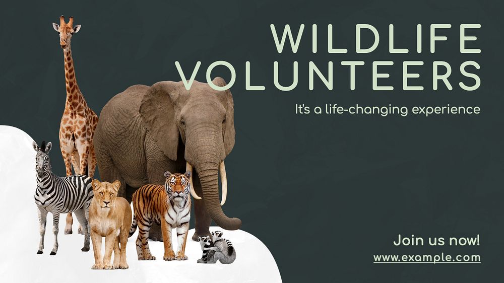 Wildlife volunteers blog banner template, editable text