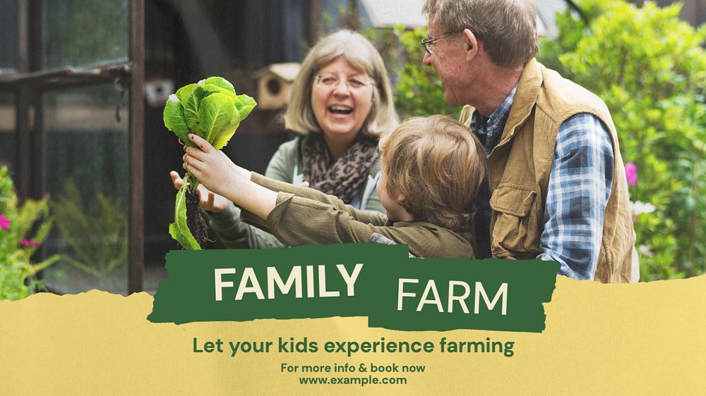 Family farm  blog banner template, editable text