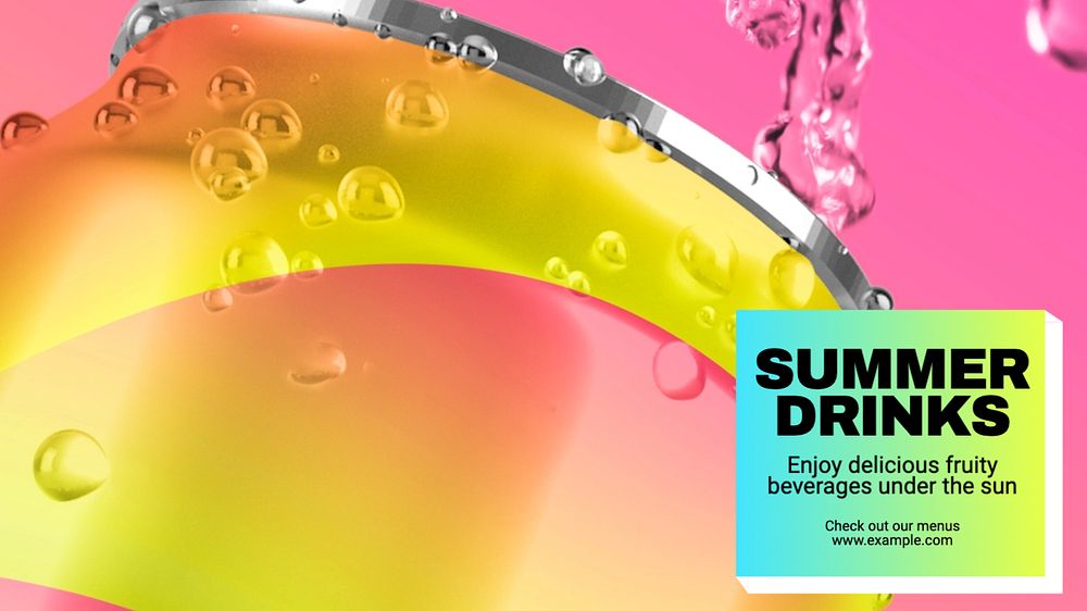 Summer drinks  blog banner template, editable text