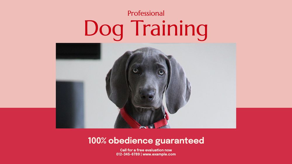 Dog training blog banner template, editable text