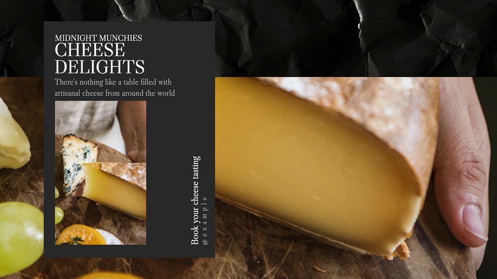 Cheese blog banner template, editable text