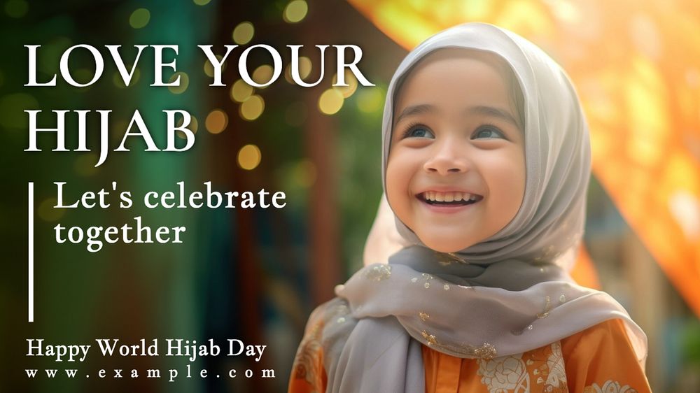 Hijab blog banner template, editable text