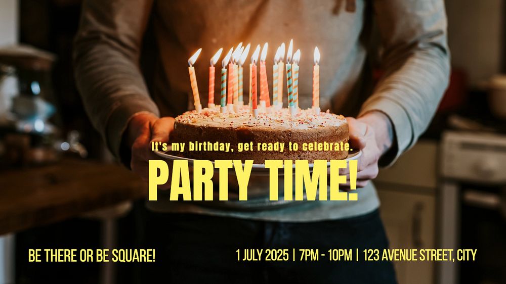 Birthday party celebration  blog banner template, editable text