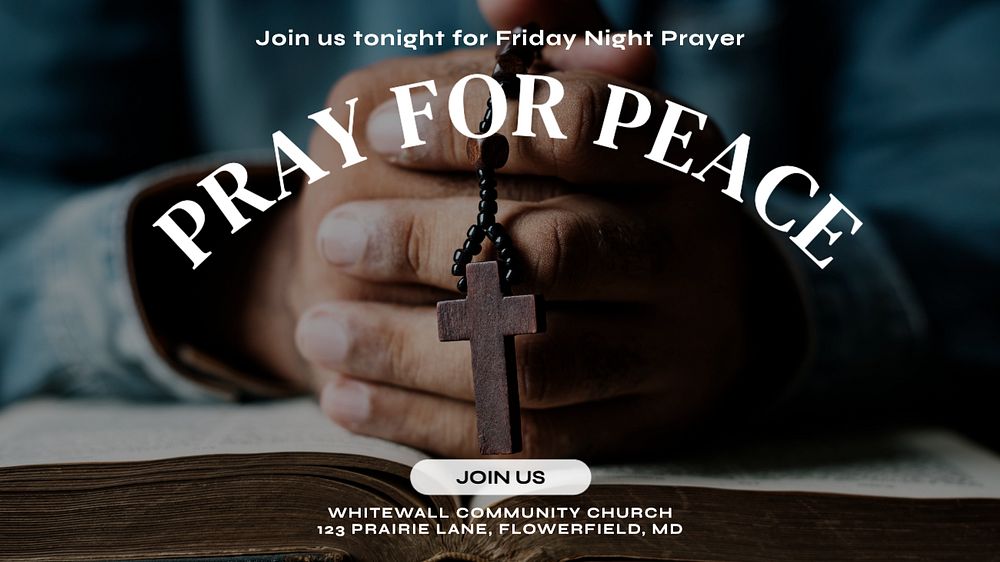 Pray for peace blog banner template, editable text