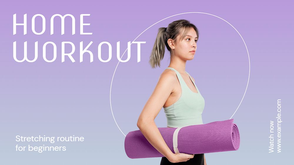 Home workout blog banner template, editable text