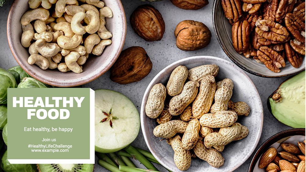 Healthy food  blog banner template, editable text