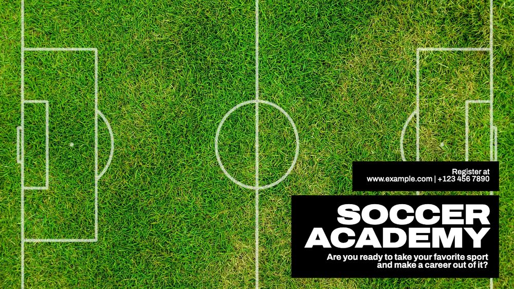 Soccer academy  blog banner template, editable text