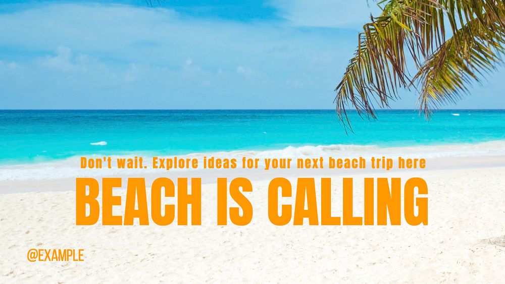 Beach is calling  blog banner template, editable text