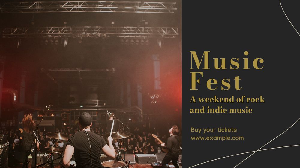 Music fest  blog banner template, editable text