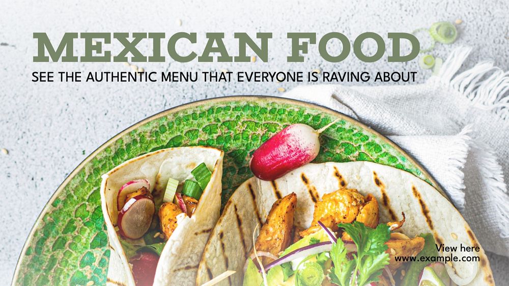 Mexican food  blog banner template, editable text