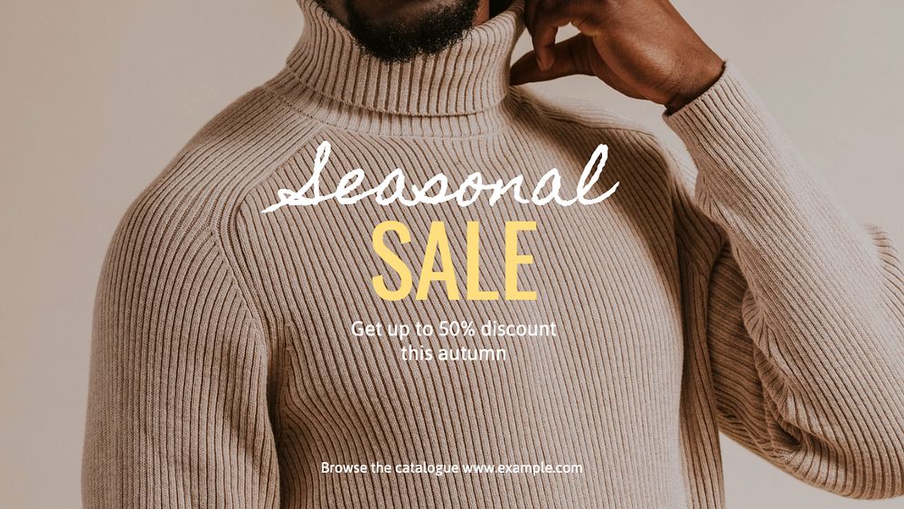 Seasonal sale  blog banner template, editable text