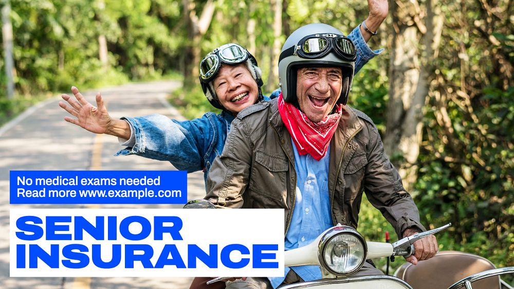 Senior insurance  blog banner template, editable text