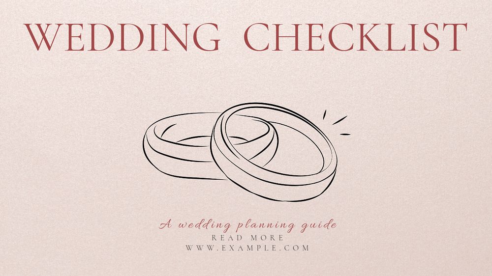 Wedding checklist blog banner template, editable text