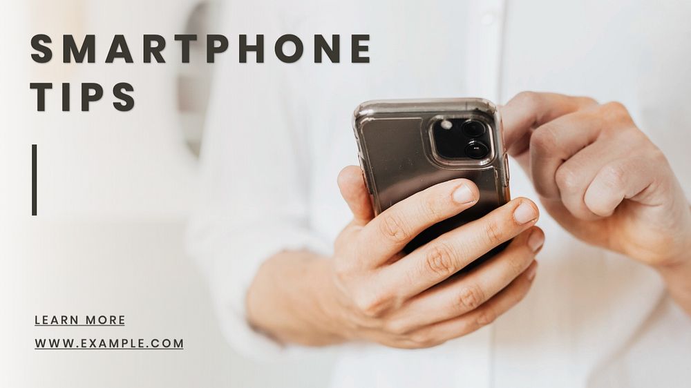 Smart phone tips blog banner template, editable text