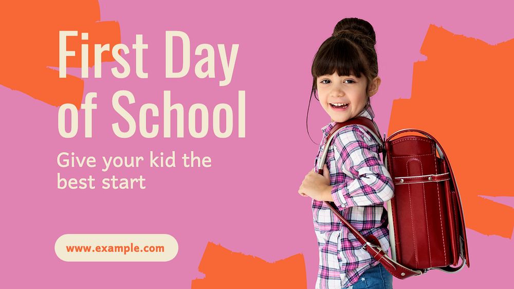 School day  blog banner template, editable text