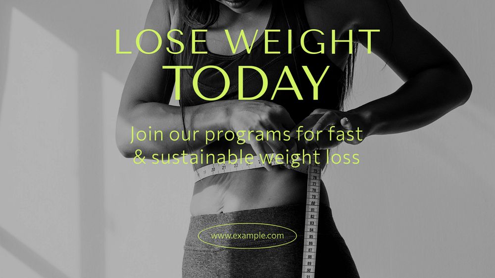 Weight loss  blog banner template, editable text