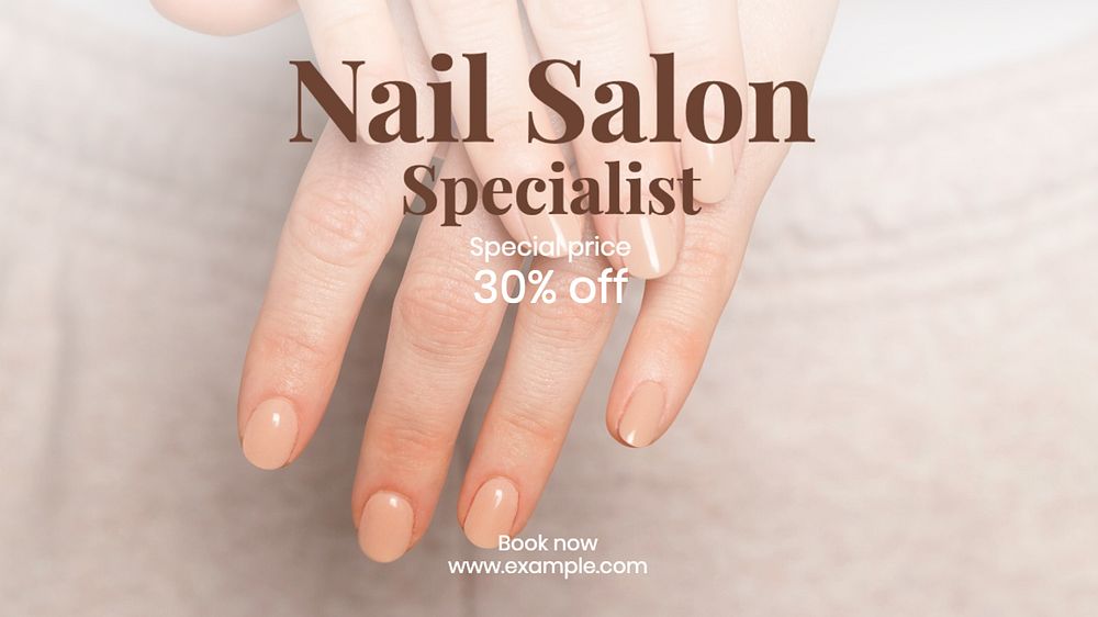 Nail Salon specialist blog banner template, editable text