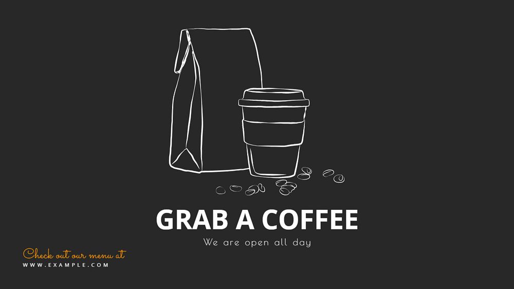 Grab a coffee blog banner template, editable text