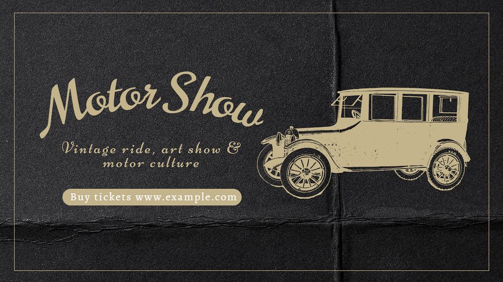 Motor show blog banner template, editable text