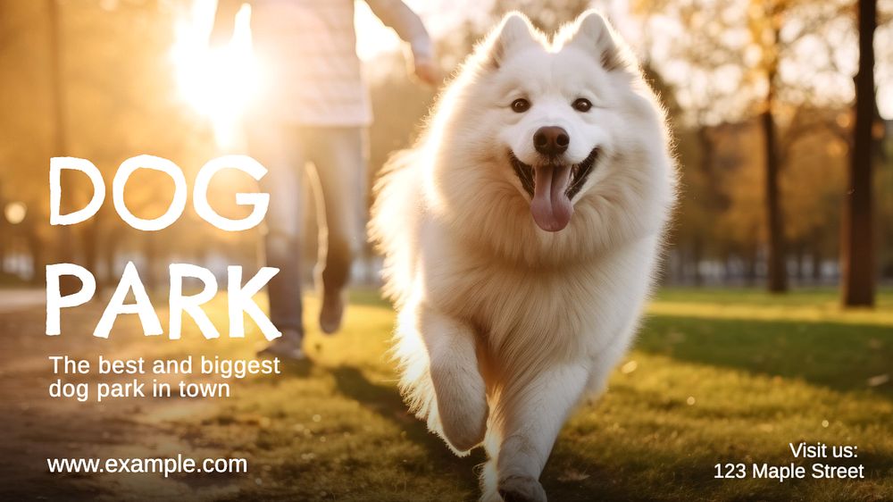 Dog park blog banner template, editable text