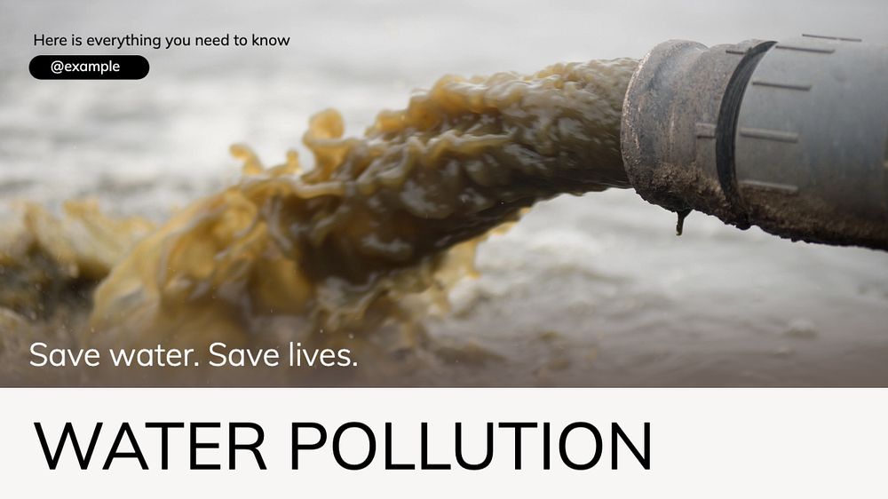 Water pollution  blog banner template, editable text