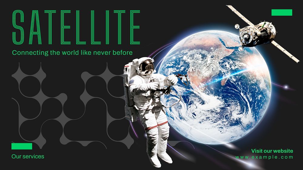 Satellite technology blog banner template, editable text