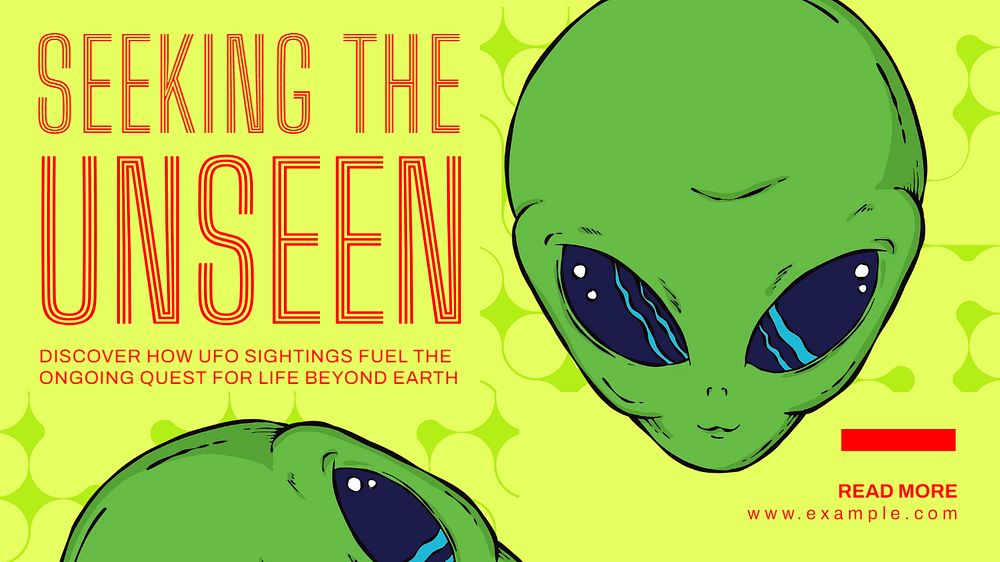 UFO sightings blog banner template, editable text