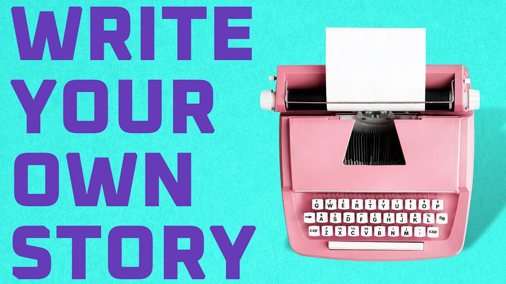 Write your own story  blog banner template, editable text