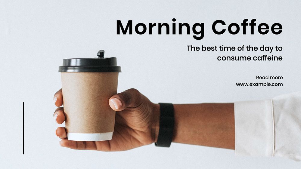 Morning coffee  blog banner template, editable text