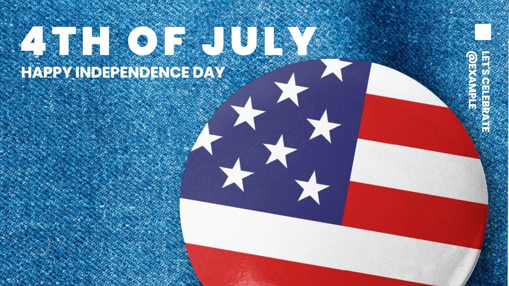 Independence Day blog banner template, editable text